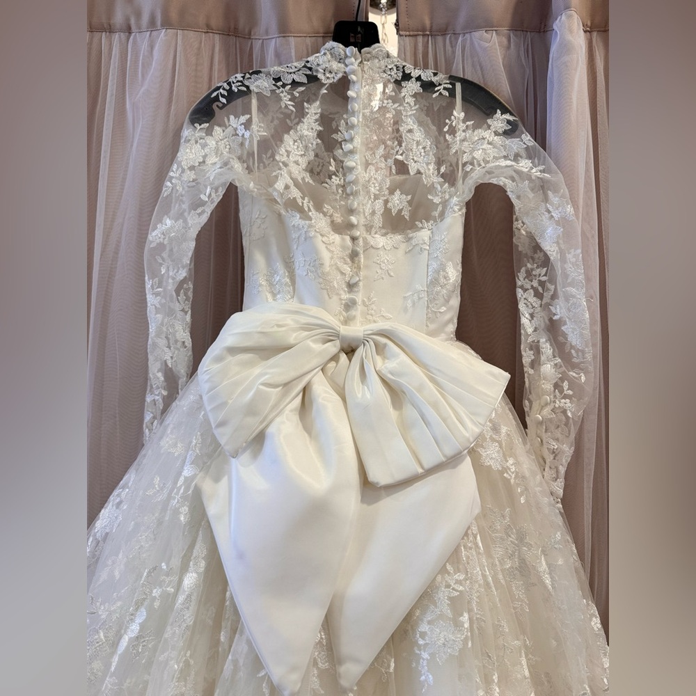 Elegant Modern Lace Wedding Dress - Picture 7 of 8